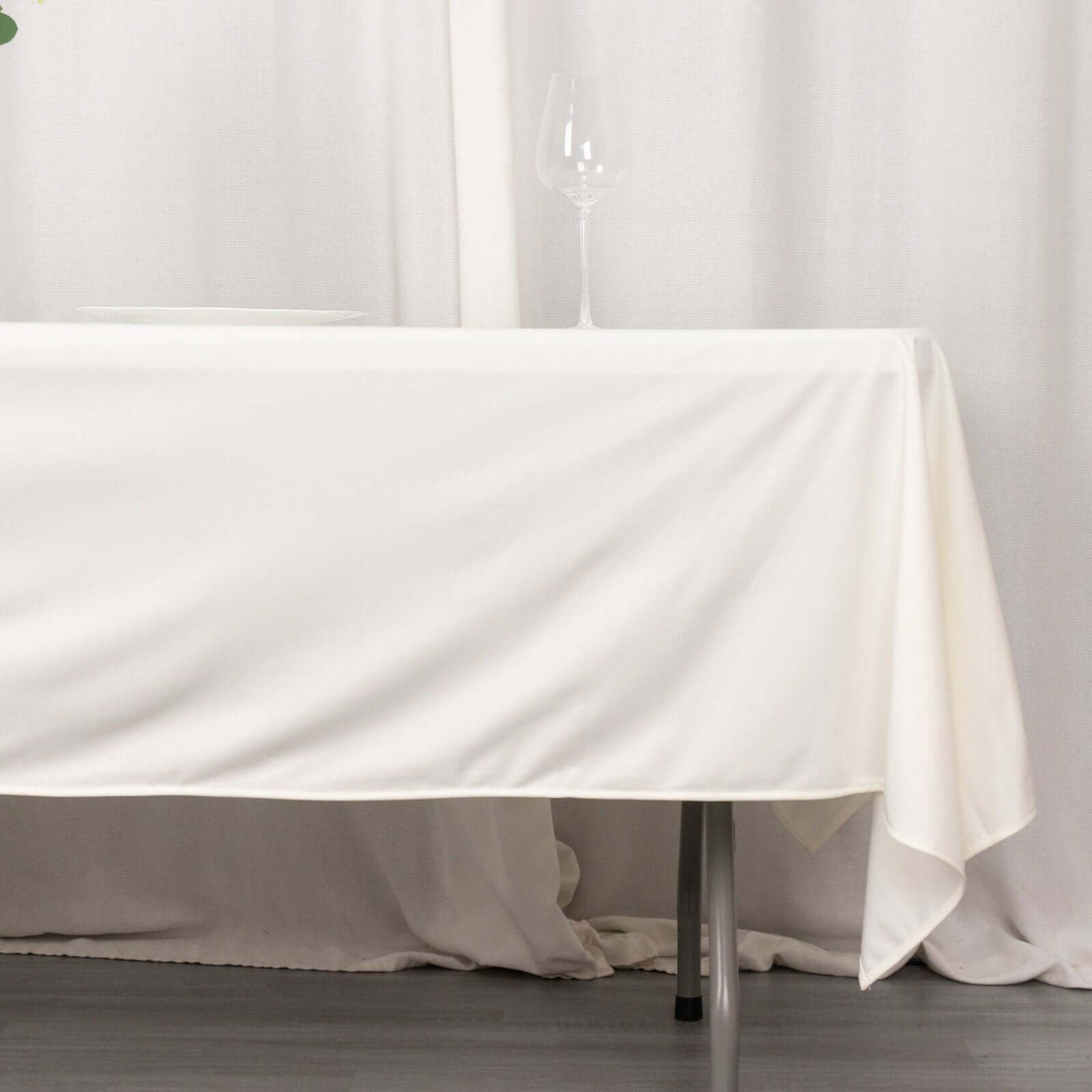 Scuba Rectangular 60"x102" Tablecloth Ivory - Wrinkle Free & Stain Resistant Table Cover - Bell Racket Store
