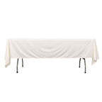 Scuba Rectangular 60"x102" Tablecloth Ivory - Wrinkle Free & Stain Resistant Table Cover - Bell Racket Store