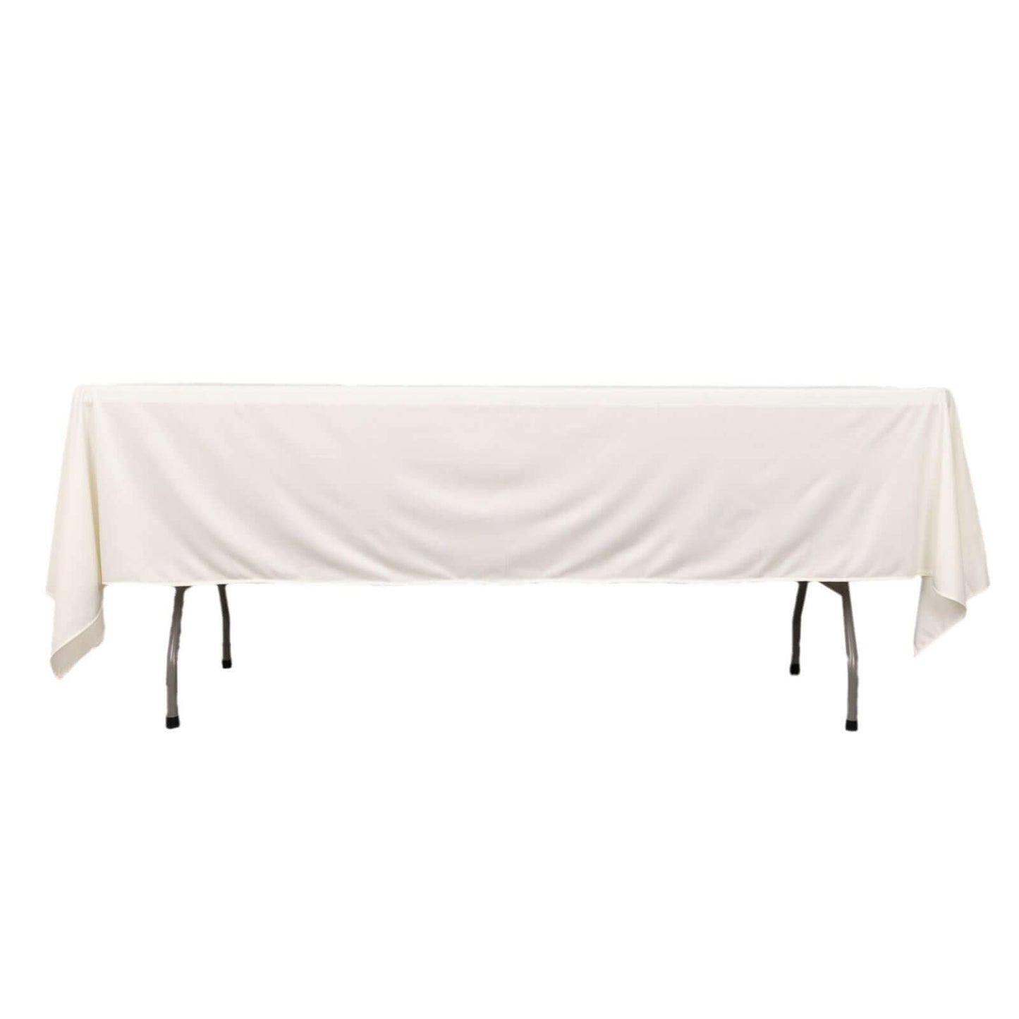 Scuba Rectangular 60"x102" Tablecloth Ivory - Wrinkle Free & Stain Resistant Table Cover - Bell Racket Store