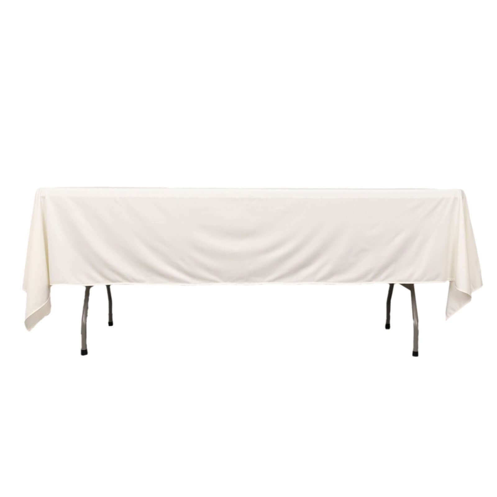 Scuba Rectangular 60"x102" Tablecloth Ivory - Wrinkle Free & Stain Resistant Table Cover - Bell Racket Store