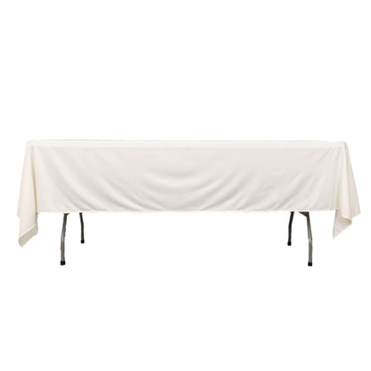Scuba Rectangular 60"x102" Tablecloth Ivory - Wrinkle Free & Stain Resistant Table Cover - Bell Racket Store
