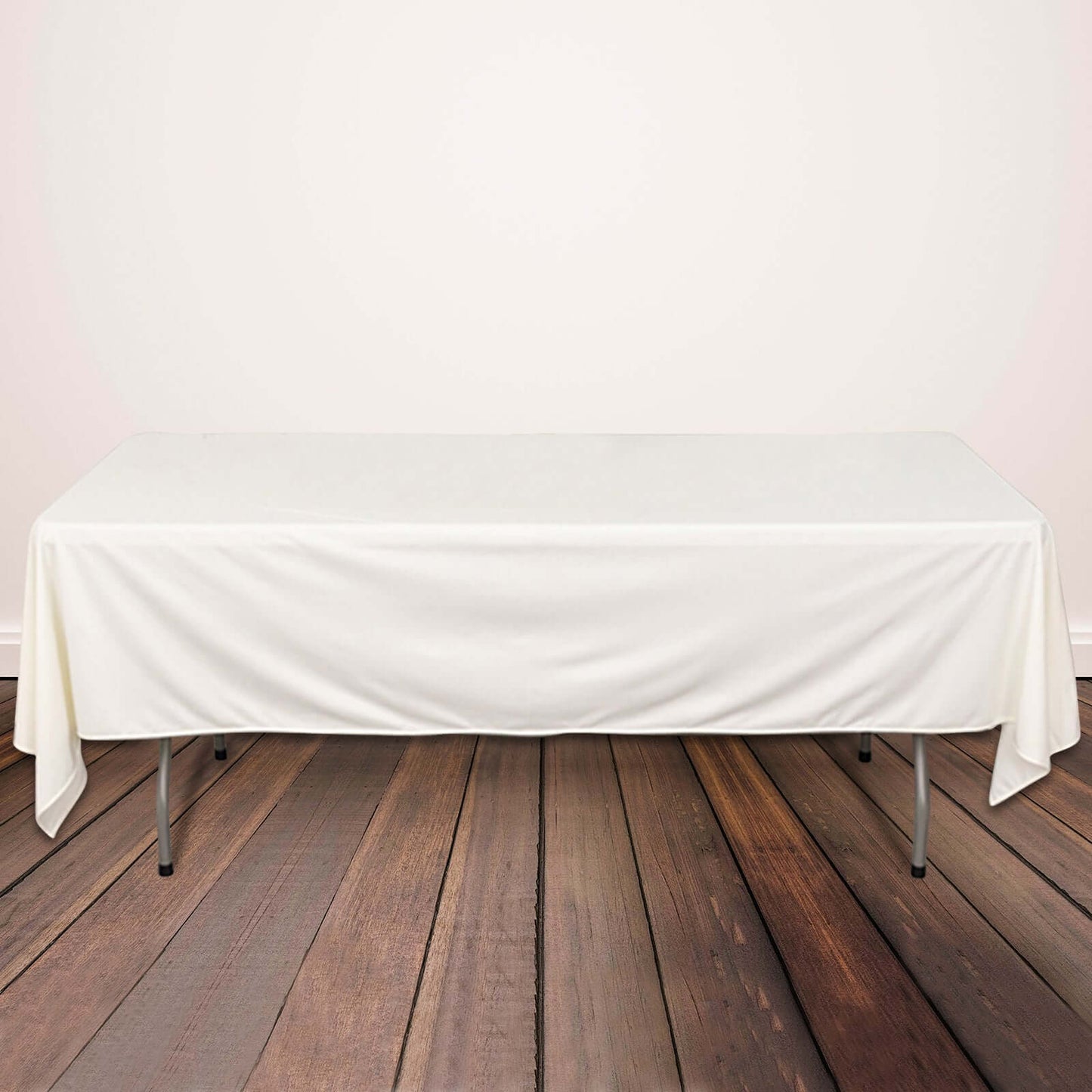 Scuba Rectangular 60"x102" Tablecloth Ivory - Wrinkle Free & Stain Resistant Table Cover - Bell Racket Store