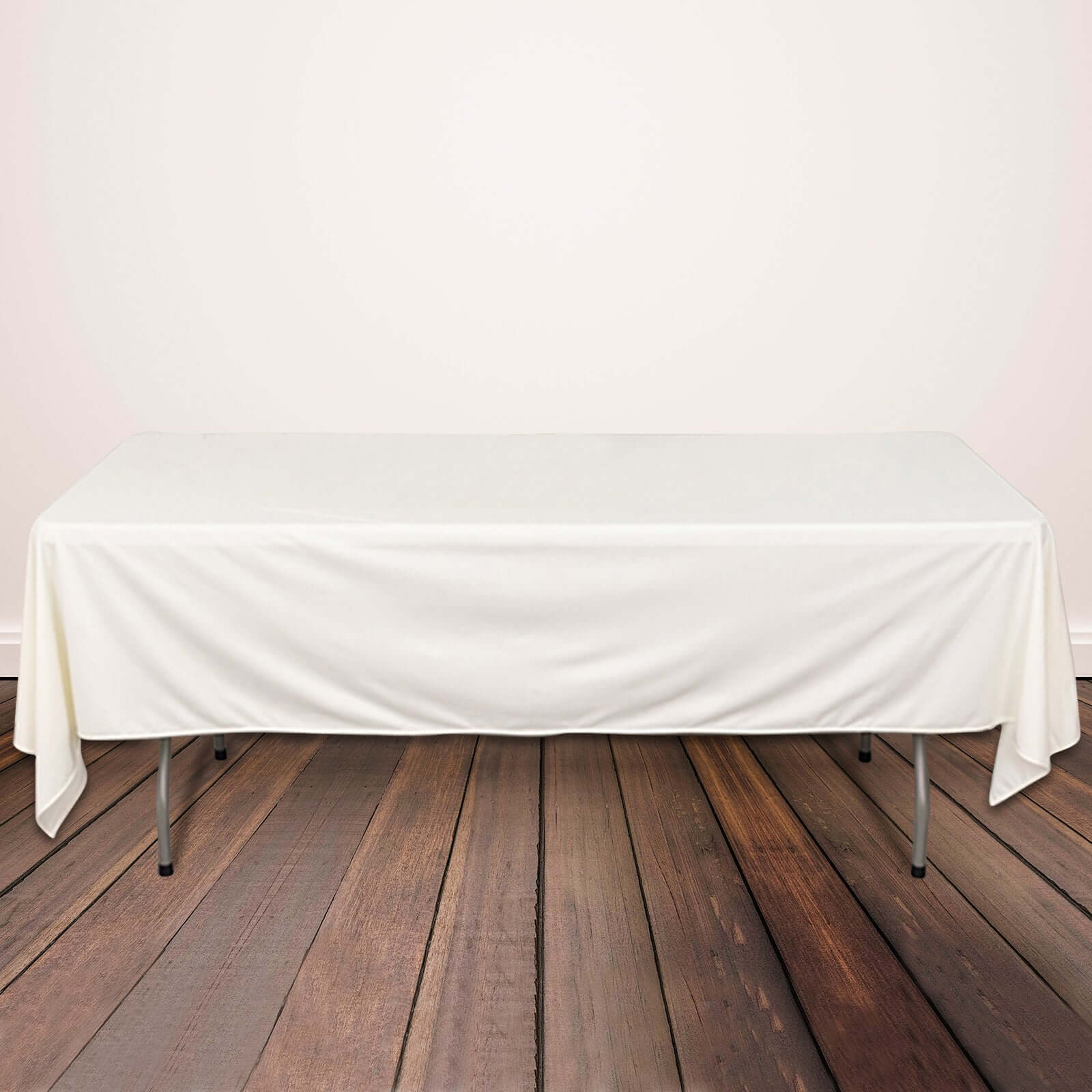 Scuba Rectangular 60"x102" Tablecloth Ivory - Wrinkle Free & Stain Resistant Table Cover - Bell Racket Store