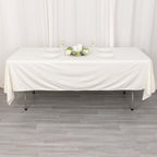 Scuba Rectangular 60"x102" Tablecloth Ivory - Wrinkle Free & Stain Resistant Table Cover - Bell Racket Store