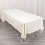 Scuba Rectangular 60"x102" Tablecloth Ivory - Wrinkle Free & Stain Resistant Table Cover - Bell Racket Store