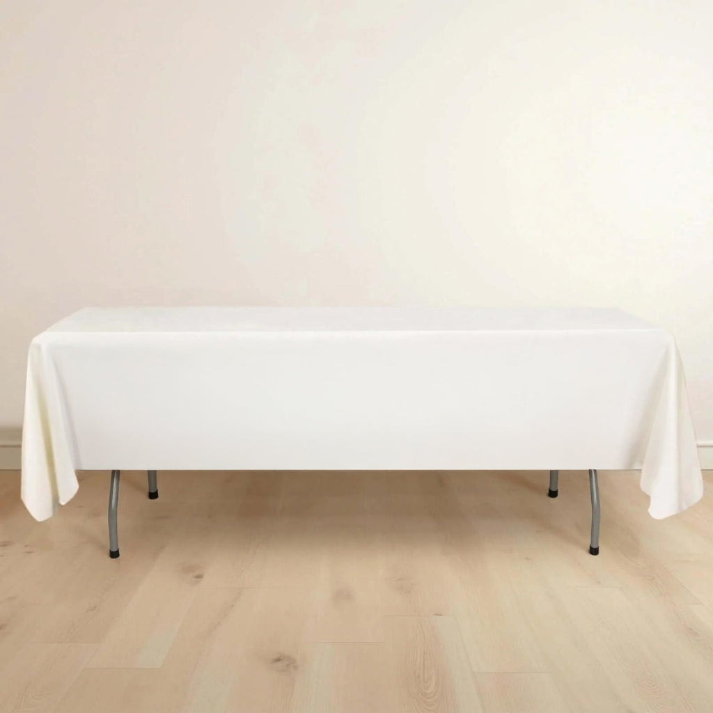 Scuba Rectangular 60"x102" Tablecloth Ivory - Wrinkle Free & Stain Resistant Table Cover - Bell Racket Store