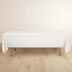 Scuba Rectangular 60"x102" Tablecloth Ivory - Wrinkle Free & Stain Resistant Table Cover - Bell Racket Store