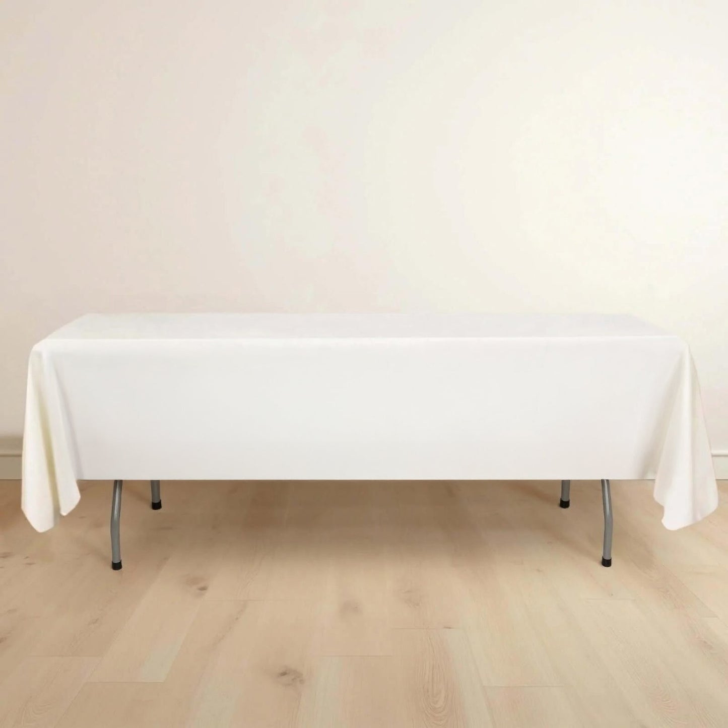 Scuba Rectangular 60"x102" Tablecloth Ivory - Wrinkle Free & Stain Resistant Table Cover - Bell Racket Store