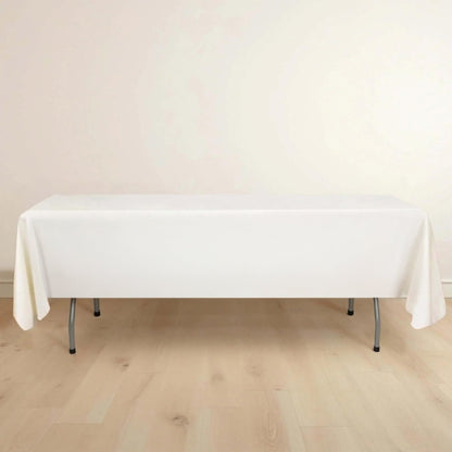 Scuba Rectangular 60"x102" Tablecloth Ivory - Wrinkle Free & Stain Resistant Table Cover - Bell Racket Store