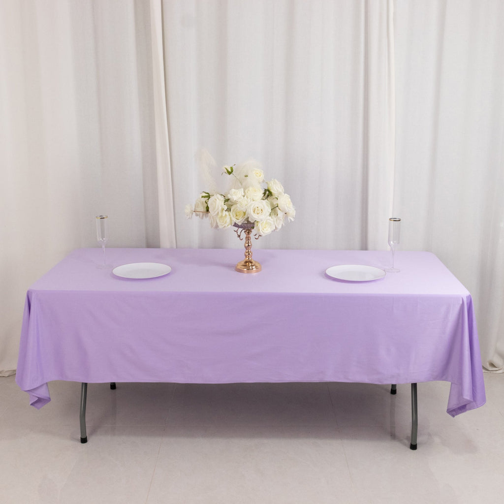 Scuba Rectangular 60"x102" Tablecloth Lavender Lilac - Wrinkle Free & Stain Resistant Table Cover - Bell Racket Store