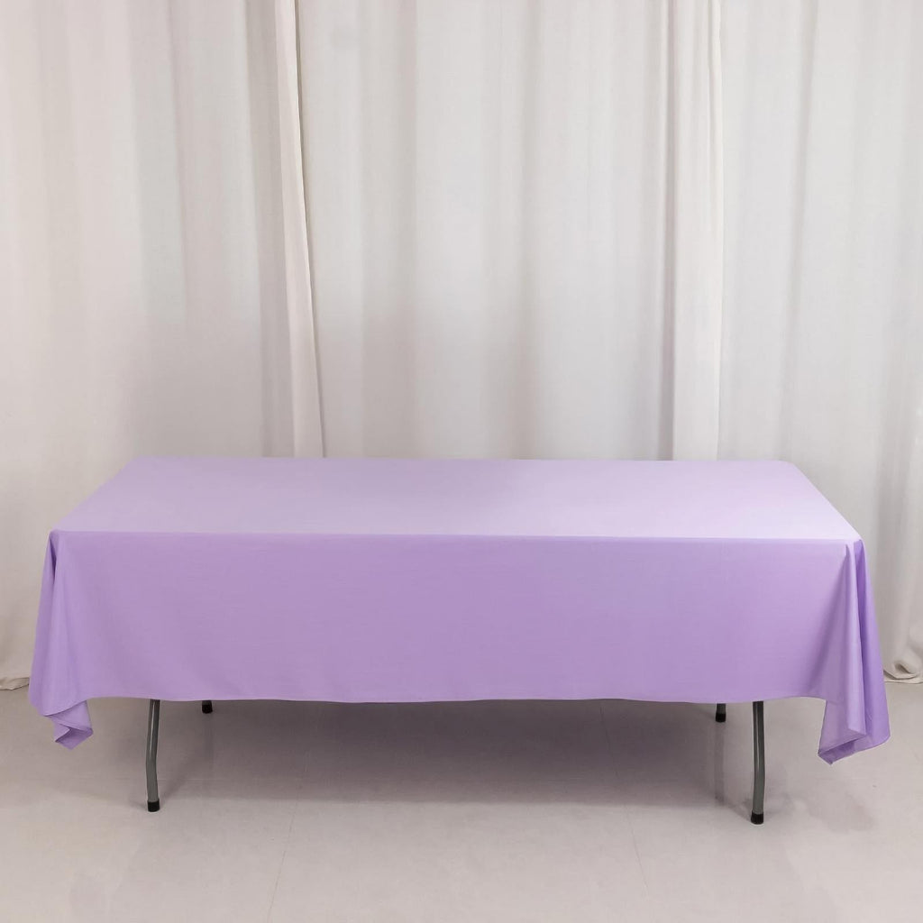 Scuba Rectangular 60"x102" Tablecloth Lavender Lilac - Wrinkle Free & Stain Resistant Table Cover - Bell Racket Store