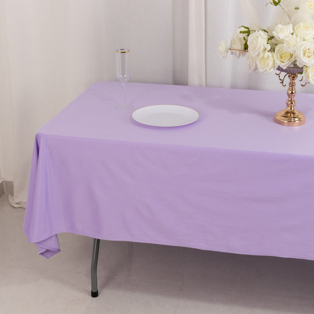 Scuba Rectangular 60"x102" Tablecloth Lavender Lilac - Wrinkle Free & Stain Resistant Table Cover - Bell Racket Store