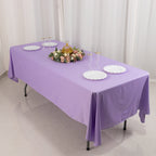 Scuba Rectangular 60"x102" Tablecloth Lavender Lilac - Wrinkle Free & Stain Resistant Table Cover - Bell Racket Store