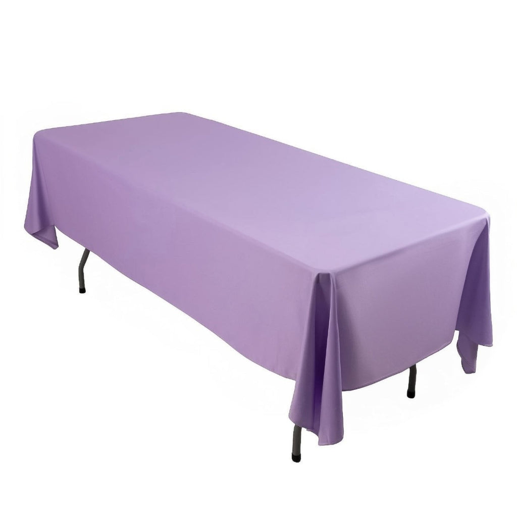 Scuba Rectangular 60"x102" Tablecloth Lavender Lilac - Wrinkle Free & Stain Resistant Table Cover - Bell Racket Store