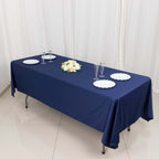Scuba Rectangular 60"x102" Tablecloth Navy Blue - Wrinkle Free & Stain Resistant Table Cover - Bell Racket Store