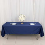 Scuba Rectangular 60"x102" Tablecloth Navy Blue - Wrinkle Free & Stain Resistant Table Cover - Bell Racket Store