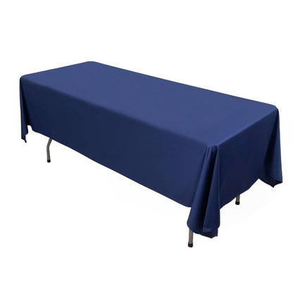 Scuba Rectangular 60"x102" Tablecloth Navy Blue - Wrinkle Free & Stain Resistant Table Cover - Bell Racket Store