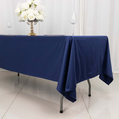 Scuba Rectangular 60"x102" Tablecloth Navy Blue - Wrinkle Free & Stain Resistant Table Cover - Bell Racket Store
