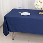 Scuba Rectangular 60"x102" Tablecloth Navy Blue - Wrinkle Free & Stain Resistant Table Cover - Bell Racket Store