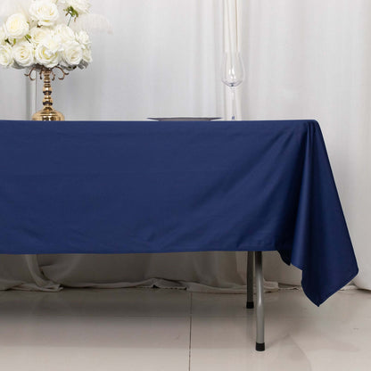 Scuba Rectangular 60"x102" Tablecloth Navy Blue - Wrinkle Free & Stain Resistant Table Cover - Bell Racket Store
