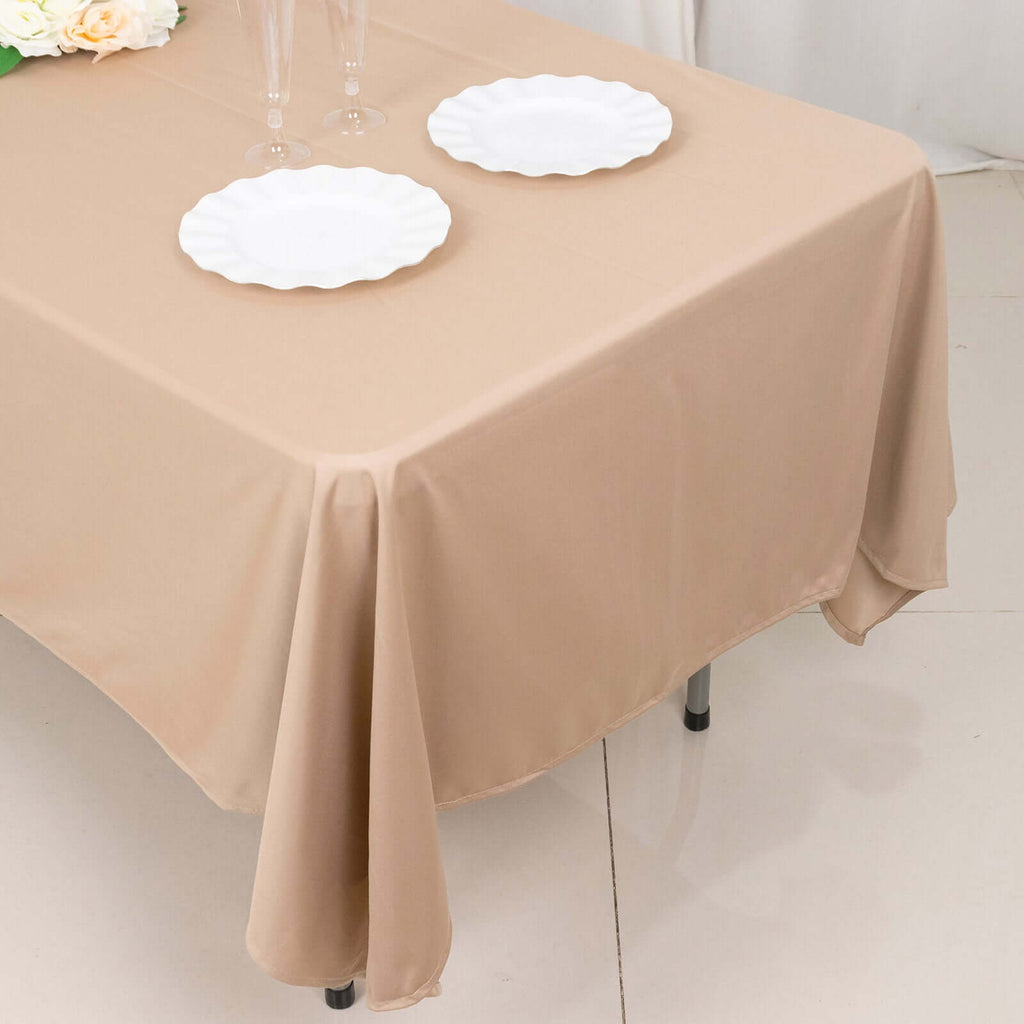 Scuba Rectangular 60"x102" Tablecloth Nude - Wrinkle Free & Stain Resistant Table Cover - Bell Racket Store