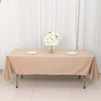 Scuba Rectangular 60"x102" Tablecloth Nude - Wrinkle Free & Stain Resistant Table Cover - Bell Racket Store