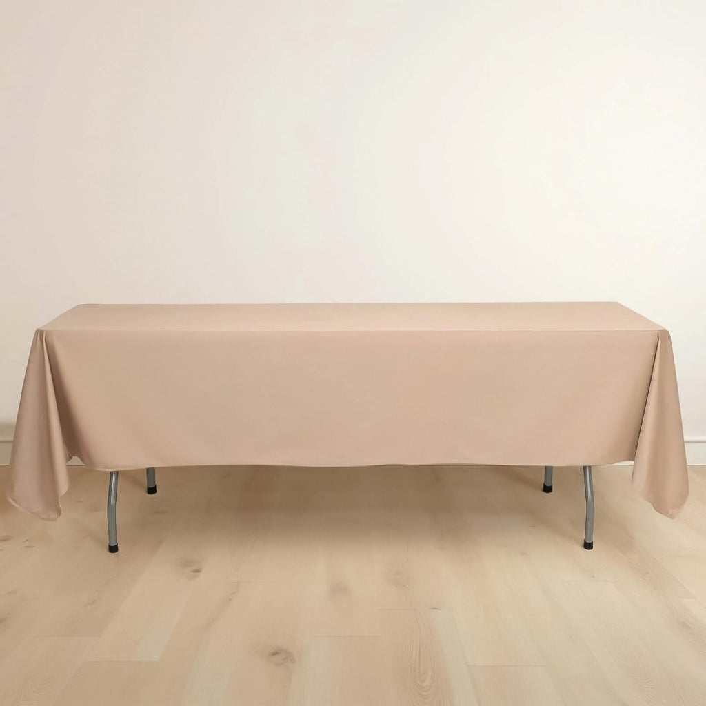 Scuba Rectangular 60"x102" Tablecloth Nude - Wrinkle Free & Stain Resistant Table Cover - Bell Racket Store