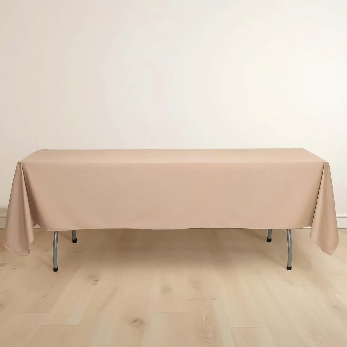 Scuba Rectangular 60"x102" Tablecloth Nude - Wrinkle Free & Stain Resistant Table Cover - Bell Racket Store