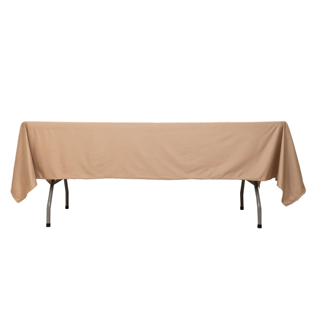Scuba Rectangular 60"x102" Tablecloth Nude - Wrinkle Free & Stain Resistant Table Cover - Bell Racket Store
