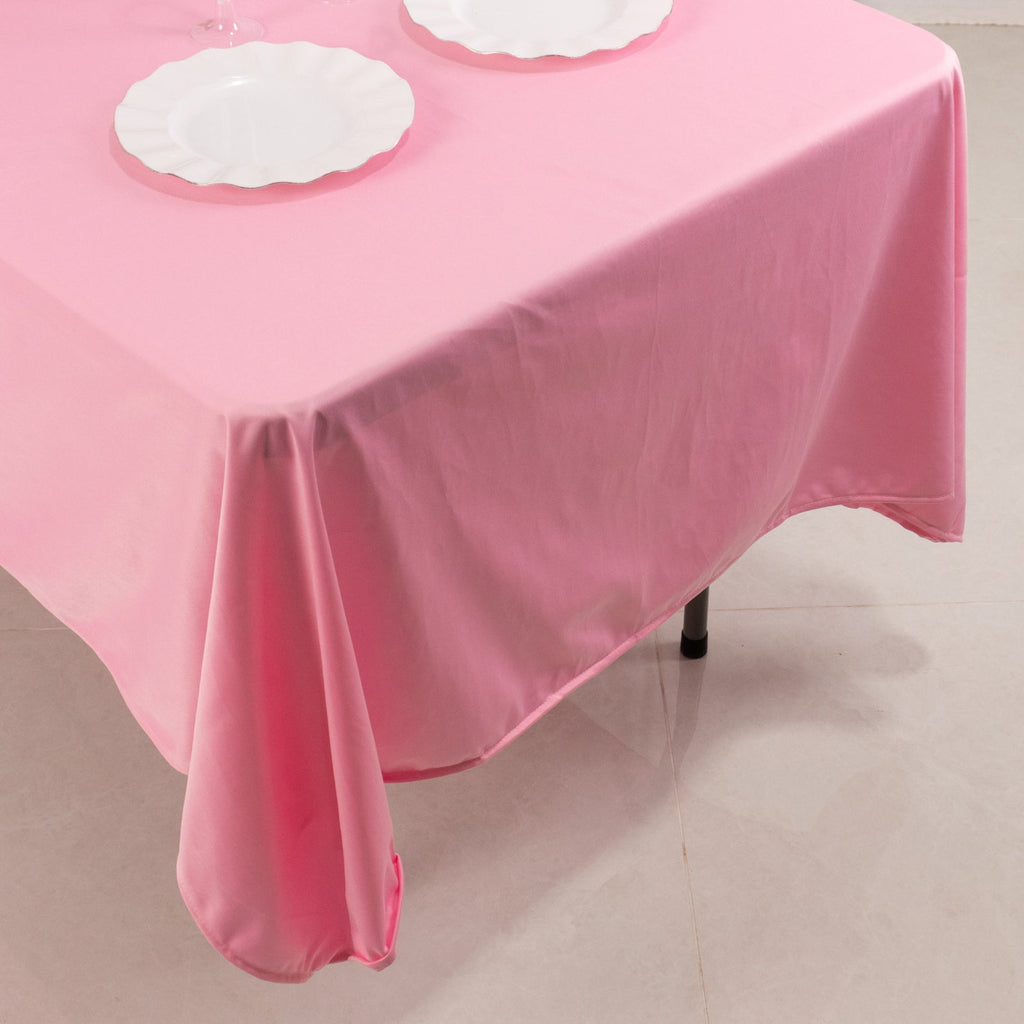 Scuba Rectangular 60"x102" Tablecloth Pink - Wrinkle Free & Stain Resistant Table Cover - Bell Racket Store