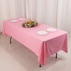 Scuba Rectangular 60"x102" Tablecloth Pink - Wrinkle Free & Stain Resistant Table Cover - Bell Racket Store
