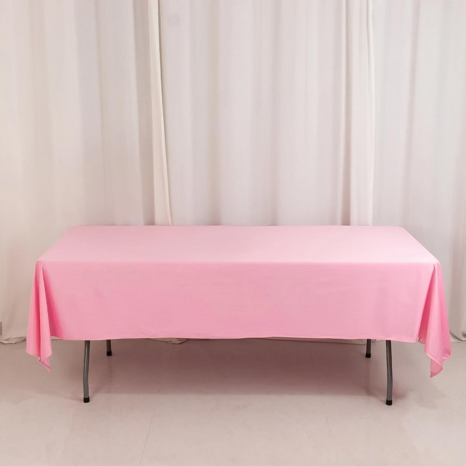 Scuba Rectangular 60"x102" Tablecloth Pink - Wrinkle Free & Stain Resistant Table Cover - Bell Racket Store