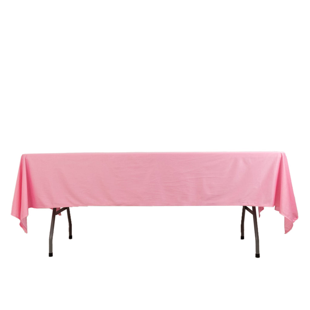 Scuba Rectangular 60"x102" Tablecloth Pink - Wrinkle Free & Stain Resistant Table Cover - Bell Racket Store