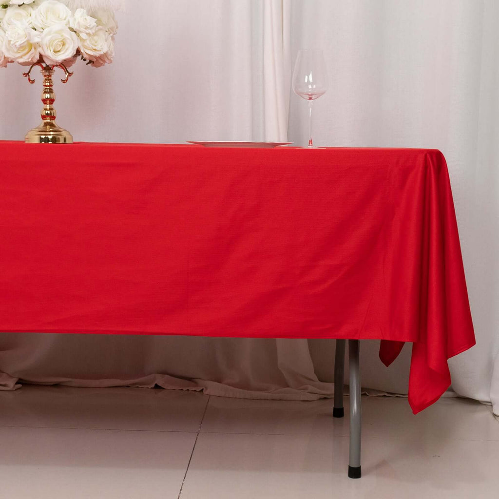 Scuba Rectangular 60"x102" Tablecloth Red - Wrinkle Free & Stain Resistant Table Cover - Bell Racket Store