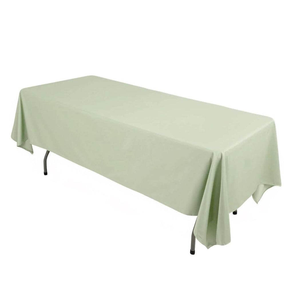 Scuba Rectangular 60"x102" Tablecloth Sage Green - Wrinkle Free & Stain Resistant Table Cover - Bell Racket Store