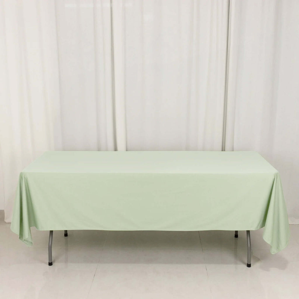 Scuba Rectangular 60"x102" Tablecloth Sage Green - Wrinkle Free & Stain Resistant Table Cover - Bell Racket Store