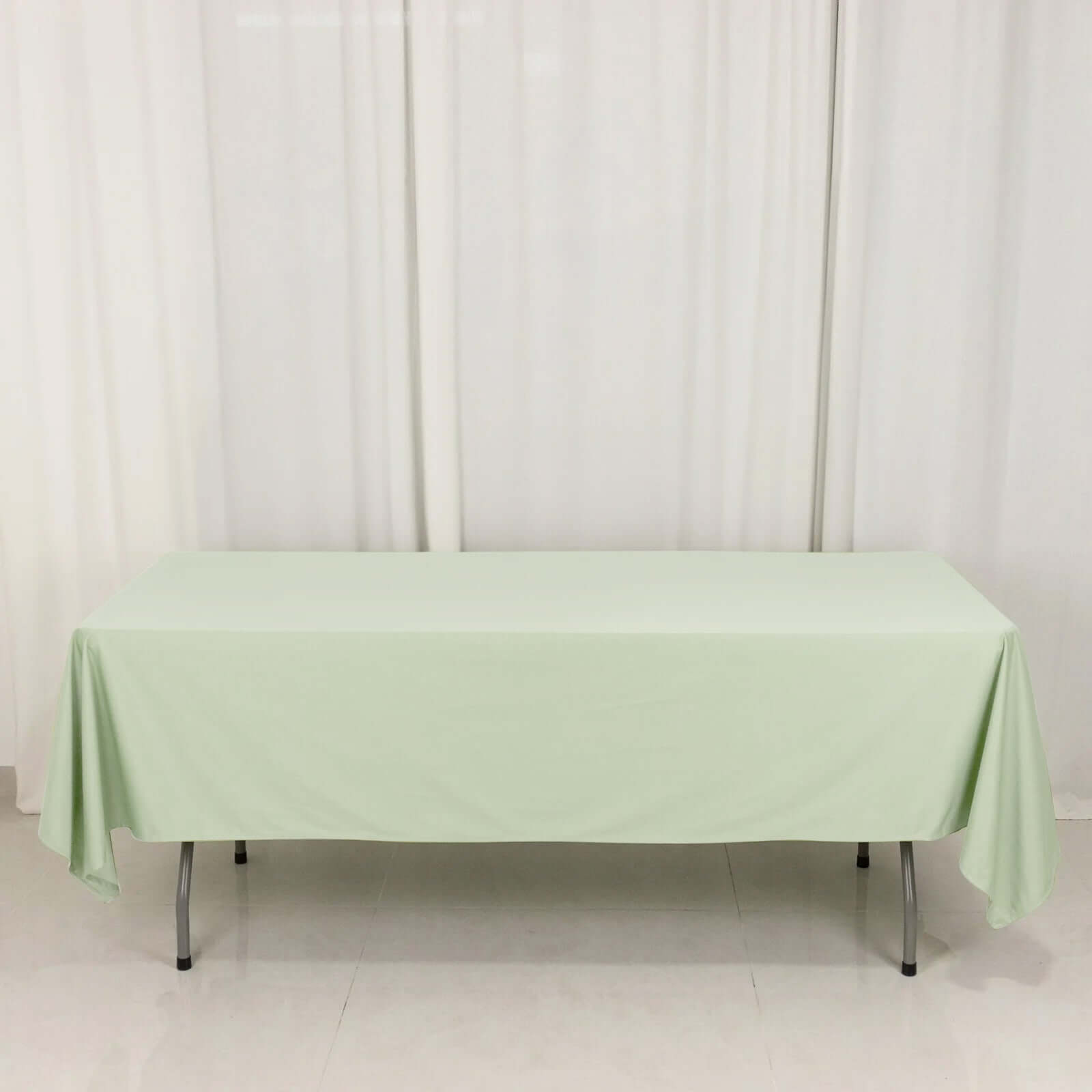 Scuba Rectangular 60"x102" Tablecloth Sage Green - Wrinkle Free & Stain Resistant Table Cover - Bell Racket Store
