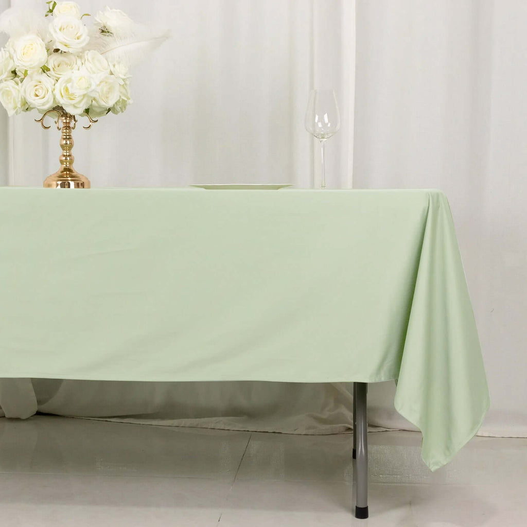 Scuba Rectangular 60"x102" Tablecloth Sage Green - Wrinkle Free & Stain Resistant Table Cover - Bell Racket Store
