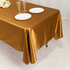 Scuba Rectangular 60"x102" Tablecloth Shimmering Gold - Wrinkle Free, Stain Resistant & Seamless Table Cover for Weddings and Parties - Bell Racket Store