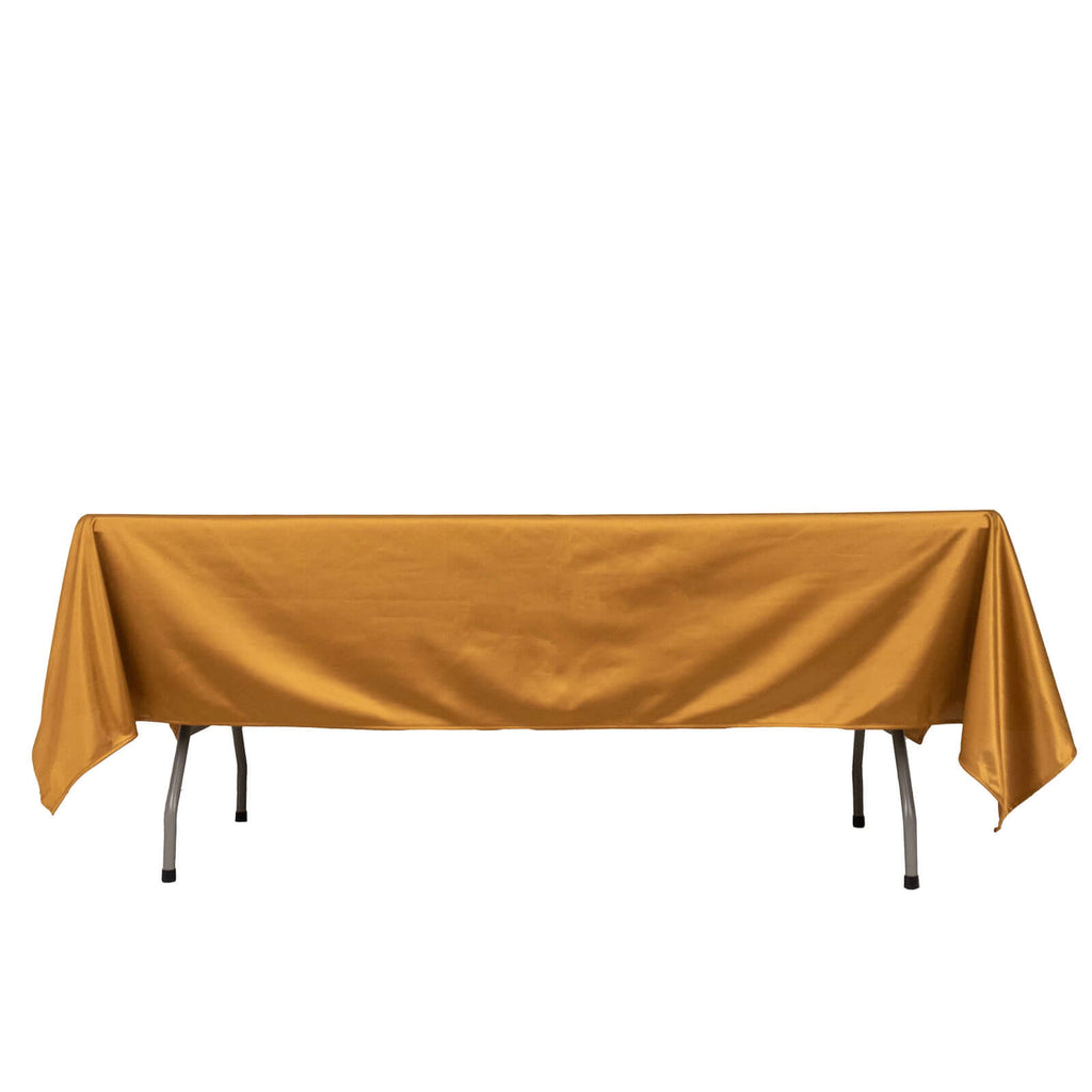 Scuba Rectangular 60"x102" Tablecloth Shimmering Gold - Wrinkle Free, Stain Resistant & Seamless Table Cover for Weddings and Parties - Bell Racket Store