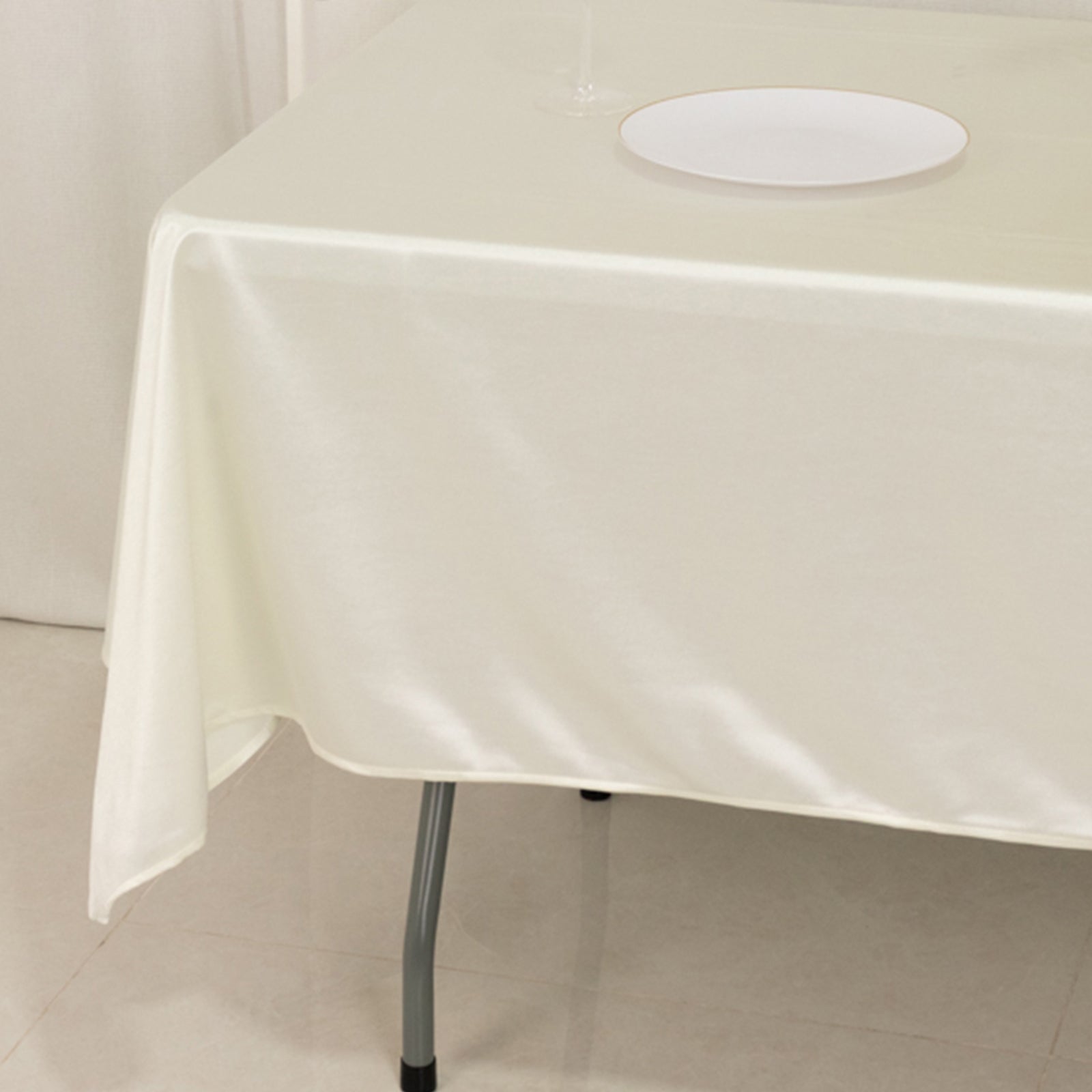 Scuba Rectangular 60"x102" Tablecloth Shimmering Pearl White - Wrinkle Free & Stain Resistant Table Cover - Bell Racket Store