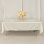 Scuba Rectangular 60"x102" Tablecloth Shimmering Pearl White - Wrinkle Free & Stain Resistant Table Cover - Bell Racket Store
