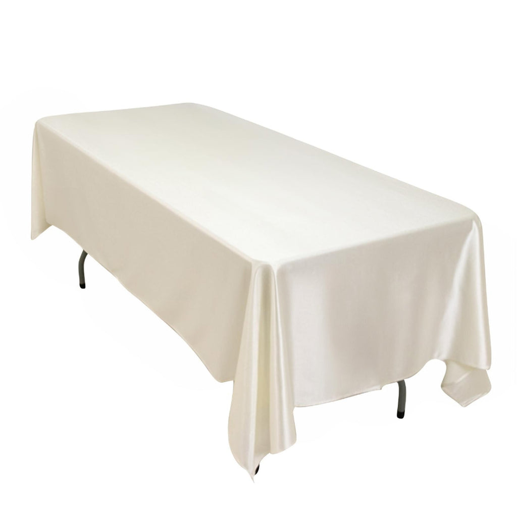 Scuba Rectangular 60"x102" Tablecloth Shimmering Pearl White - Wrinkle Free & Stain Resistant Table Cover - Bell Racket Store