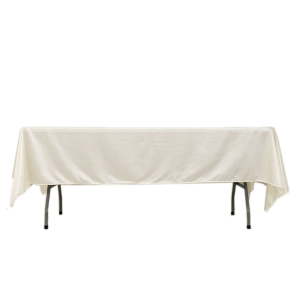 Scuba Rectangular 60"x102" Tablecloth Shimmering Pearl White - Wrinkle Free & Stain Resistant Table Cover - Bell Racket Store