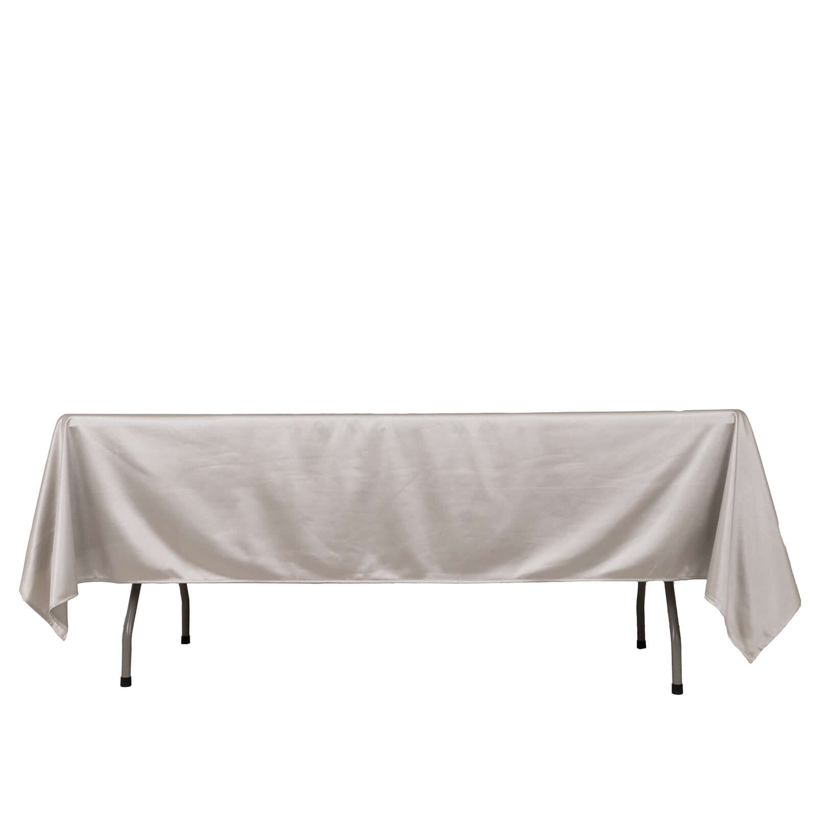 Scuba Rectangular 60"x102" Tablecloth Shimmering Silver - Wrinkle Free & Stain Resistant Table Cover - Bell Racket Store