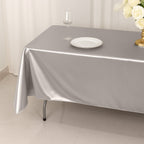 Scuba Rectangular 60"x102" Tablecloth Shimmering Silver - Wrinkle Free & Stain Resistant Table Cover - Bell Racket Store
