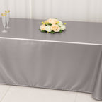 Scuba Rectangular 60"x102" Tablecloth Shimmering Silver - Wrinkle Free & Stain Resistant Table Cover - Bell Racket Store