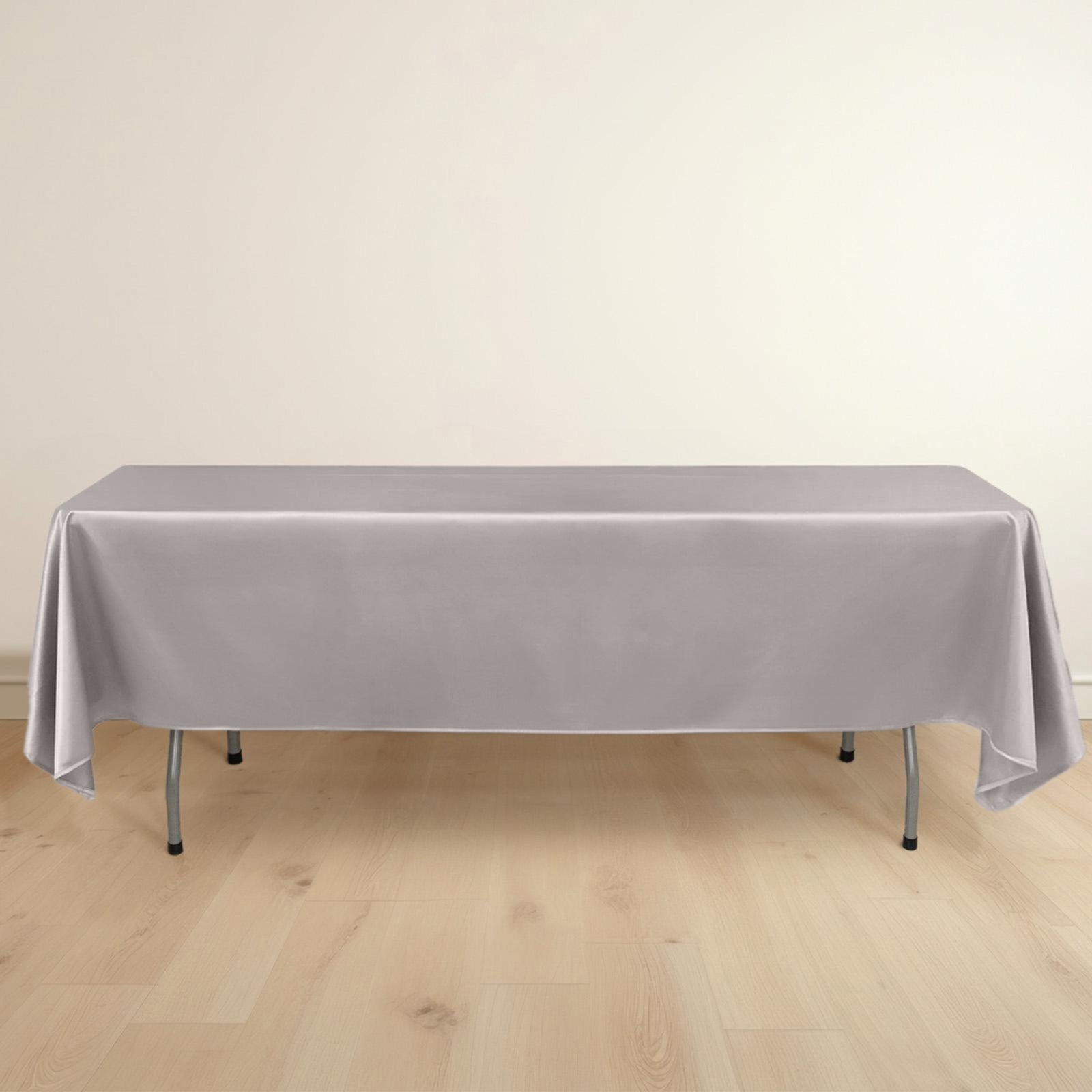 Scuba Rectangular 60"x102" Tablecloth Shimmering Silver - Wrinkle Free & Stain Resistant Table Cover - Bell Racket Store