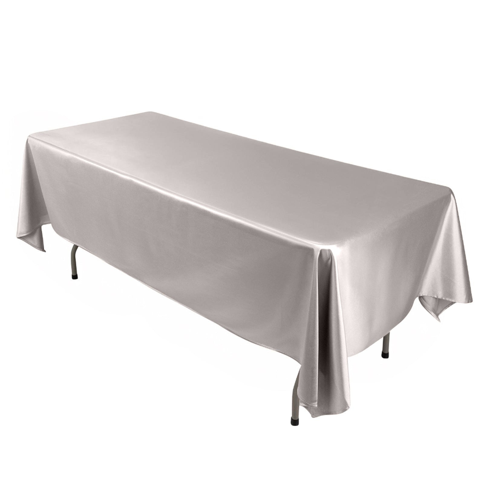 Scuba Rectangular 60"x102" Tablecloth Shimmering Silver - Wrinkle Free & Stain Resistant Table Cover - Bell Racket Store