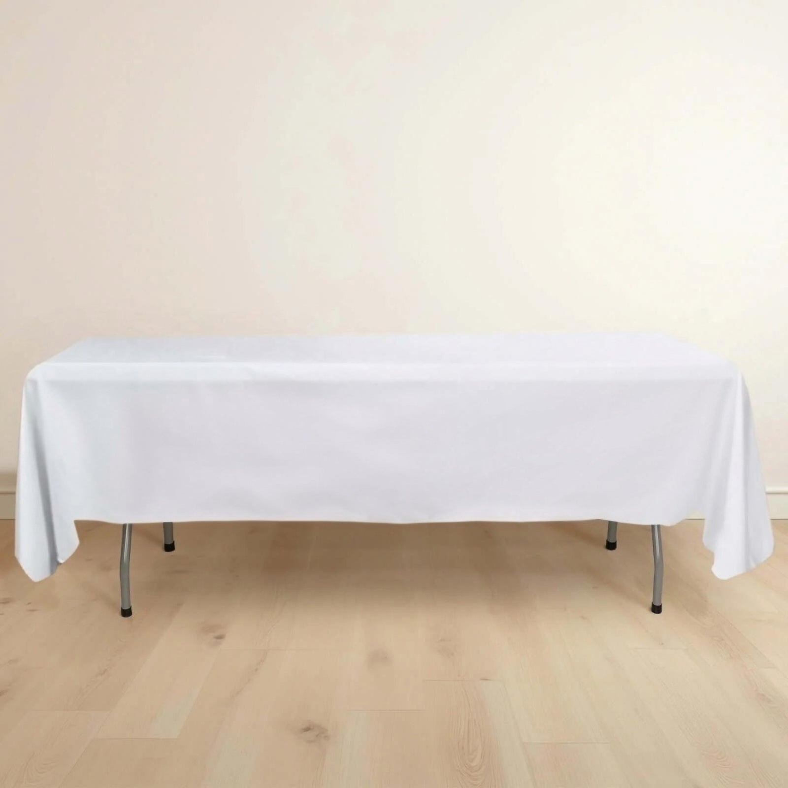 Scuba Rectangular 60"x102" Tablecloth White - Wrinkle Free & Stain Resistant Table Cover for Weddings and Banquets - Bell Racket Store
